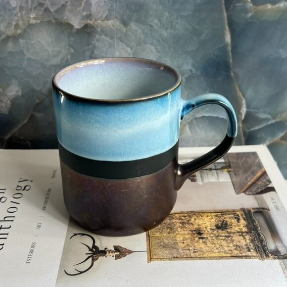 Potters Corner Coffee Mug Jayde Dip Dye Metallic Iridescent Ombre - Picture 1 of 9
